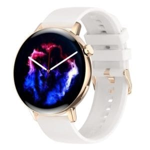 Montre Connectée Femmes Homme Smartwatch avec Podomètre Cardiofréquencemètre Sommeil Moniteur Montre Sport Étanche IP68 Blanc