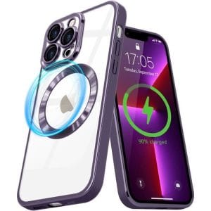 Coque Magnétique Compatible With Iphone 13 Pro Compatible Avec Le Chargement Sans Fil Compatible With Magsafe Avec Protectio[M15156]