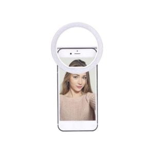 Mini Ring Light Portable Lampe selfie mobile pour smartphones, photographie et vidéographie (blanc)