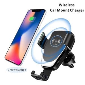 2in1 Support de voiture sans fil pour chargeur de voiture support de téléphone pour grille d"aération de voiture serrage automatique