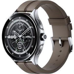 Montre connectée Xiaomi Mi Watch 2 Pro 46 mm Bluetooth Argent avec bracelet Cuir Marron